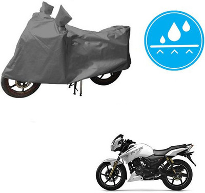 DeepShakshi AUTOMOTIVE Waterproof Two Wheeler Cover for TVS(Apache RTR 180, Grey)