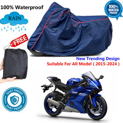 AutoGalaxy Waterproof Two Wheeler Cover for Yamaha(YZF R25, Blue, Red)
