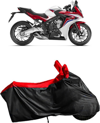 Autofly Waterproof Two Wheeler Cover for Honda(CBR 650F, Red, Black)