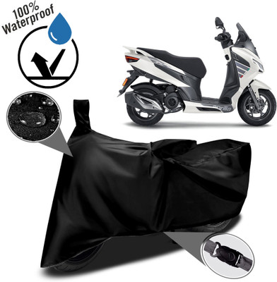 ROYAL AUTO MART Waterproof Two Wheeler Cover for Aprilia(SXR 160, Black)
