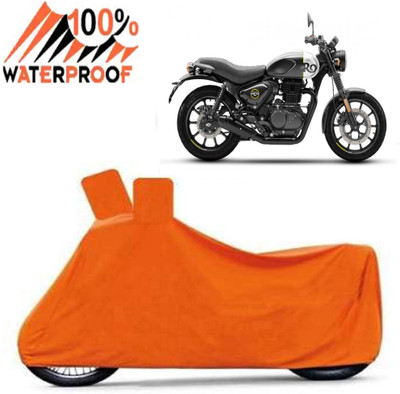 ROYAL AUTO MART Waterproof Two Wheeler Cover for Royal Enfield(Hunter 350, Orange)