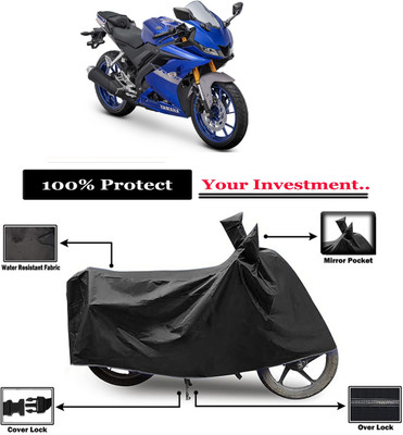 Amexride Two Wheeler Cover for Yamaha(YZF-R15 V3 BS6, Black)