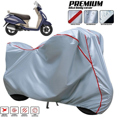 AutoGalaxy Waterproof Two Wheeler Cover for TVS(Jupiter, Silver, Red, Multicolor)