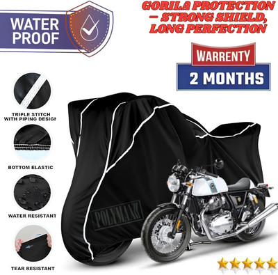 POLYMAXX Waterproof Two Wheeler Cover for Royal Enfield(GT650R, Black, White)