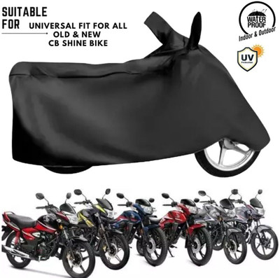 MADAFIYA Waterproof Two Wheeler Cover for Honda, Universal For Bike(CB Shine, Black)