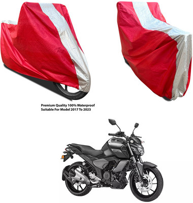 AutoGalaxy Waterproof Two Wheeler Cover for Yamaha(FZ-FI BS6, Silver, Red)