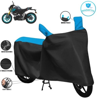 MADAFIYA Waterproof Two Wheeler Cover for Yamaha(MT 15 New BS6, Black, Blue)