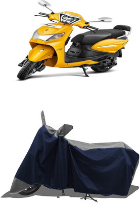 SUGASHRI Waterproof Two Wheeler Cover for Hero(MotoCorp Pleasure Plus, Grey, Blue)