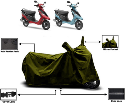 Amexride Two Wheeler Cover for TVS(Scooty Pep Plus, Green)