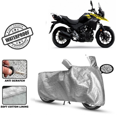 Autoinnovation Waterproof Two Wheeler Cover for Suzuki(V Strom 1000, Silver)