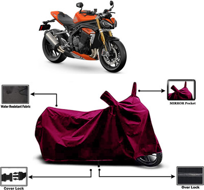 Amexride Two Wheeler Cover for Triumph(Speed Triple, Maroon)