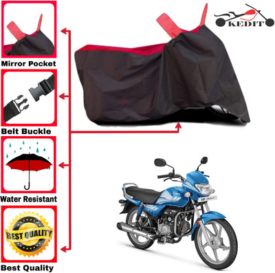 KEDIT Two Wheeler Cover for Hero(HF Deluxe, Red, Black)