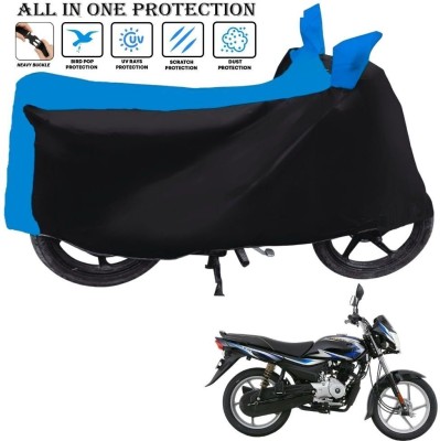 xodi Waterproof Two Wheeler Cover for Bajaj(Platina 100, Black, Blue)