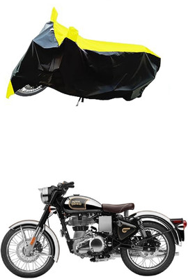 VESMEI Two Wheeler Cover for Royal Enfield(Classic Stealth Black BS6, Yellow)