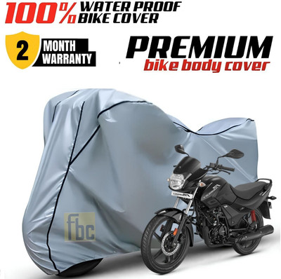 FBC Waterproof Two Wheeler Cover for Hero(Passion, Silver, Black)