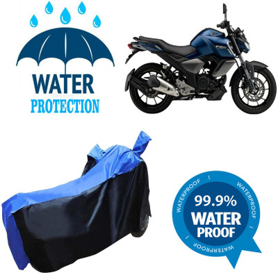 RTS COLLECTIONS Waterproof Two Wheeler Cover for Yamaha(FZ-S Fi Version 3.0, Black, Blue)