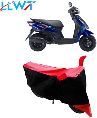 KPIND Waterproof Two Wheeler Cover for Suzuki(Let's, Black, Red)