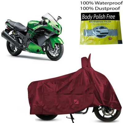 EGAL Waterproof Two Wheeler Cover for Kawasaki(Ninja ZX 14R BS6, Maroon)