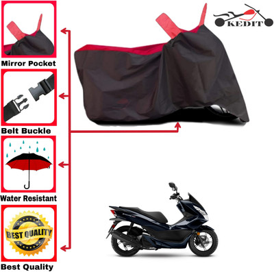 KEDIT Two Wheeler Cover for Honda(PCX 125 BS6, Red, Black)