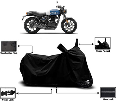 Amexride Two Wheeler Cover for Royal Enfield(Hunter 350, Black)