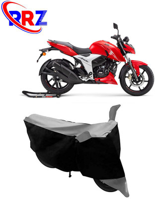 RRZ Waterproof Two Wheeler Cover for TVS(Apache RTR 160 4V, Black, Grey)