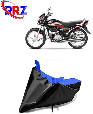 RRZ Waterproof Two Wheeler Cover for Hero(MotoCorp HF Deluxe, Black, Blue)