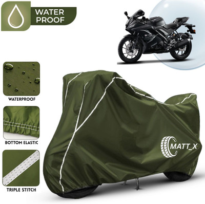 MATT_X Waterproof Two Wheeler Cover for Yamaha(R15, Multicolor, Green, White)