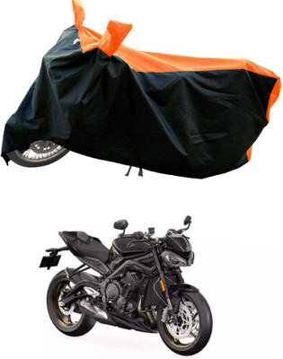Mdstar Waterproof Two Wheeler Cover for Triumph(Street Triple RS, Orange)