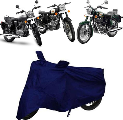 DeepShakshi AUTOMOTIVE Waterproof Two Wheeler Cover for Royal Enfield(Bullet 350 Twinspark, Blue)