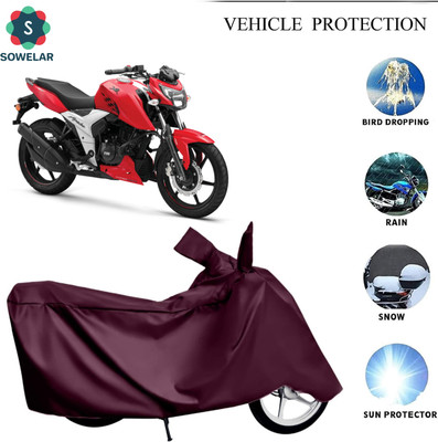 sowelar Waterproof Two Wheeler Cover for TVS(Apache RTR 160 4V, Maroon)