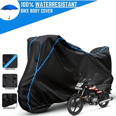 OliverX Waterproof Two Wheeler Cover for Hero(HF Deluxe, Black, Blue)
