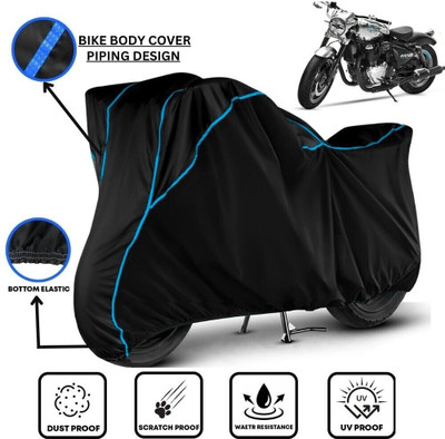 LE PRA Waterproof Two Wheeler Cover for Royal Enfield(Black, Blue)
