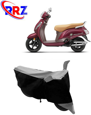 RRZ Waterproof Two Wheeler Cover for Suzuki(New Access 125, Black, Grey)