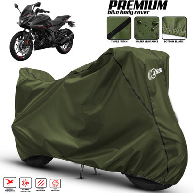 xodi Waterproof Two Wheeler Cover for Bajaj(Pulsar 250, Green, Black)
