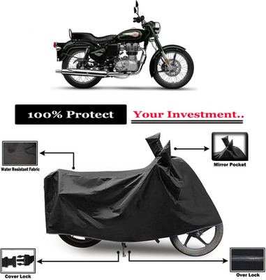 Amexride Two Wheeler Cover for Royal Enfield(Standardv, Black)