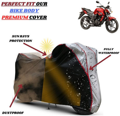 kerwa Waterproof Two Wheeler Cover for Yamaha(FZ-S FI, Black, Silver)