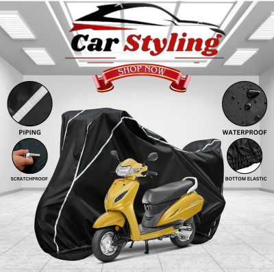 Car Styling Waterproof Two Wheeler Cover for Honda(Activa 5G, Black, White)