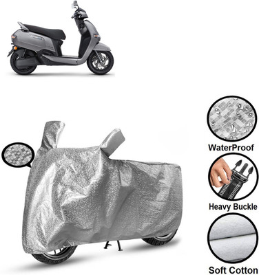 GOSHIV-car and bike accessories Two Wheeler Cover for TVS(iQube Electric, Silver)