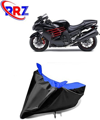 RRZ Waterproof Two Wheeler Cover for Kawasaki(Ninja ZX-14R, Black, Blue)
