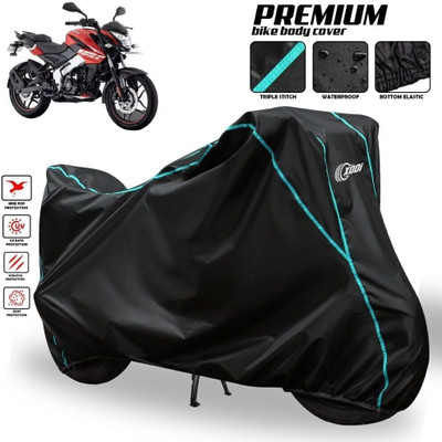 AutoCoverHub Waterproof Two Wheeler Cover for Bajaj(Pulsar NS-160 BS6, Black, Blue, Multicolor)