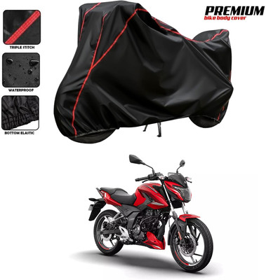 GOSHIV-car and bike accessories Waterproof Two Wheeler Cover for Bajaj(Black, Red)