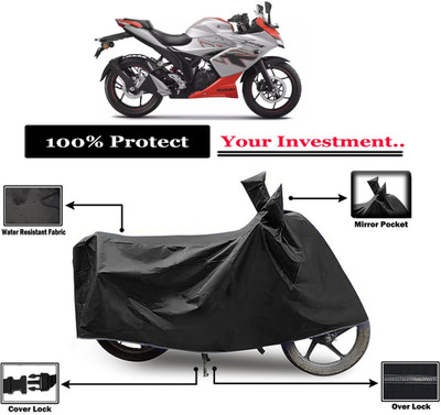 Amexride Two Wheeler Cover for Suzuki(Gixxer SF, Black)