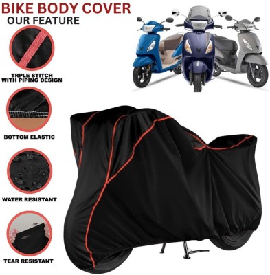 kerwa Waterproof Two Wheeler Cover for TVS(Jupiter 125, Black, Red)