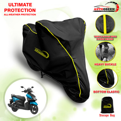 AUTOCOZEN Waterproof Two Wheeler Cover for Yamaha(Ray-ZR 125FI BS6, Black)