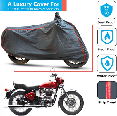 FAMEXON Waterproof Two Wheeler Cover for Royal Enfield(Bullet 350 Twinspark, Grey)