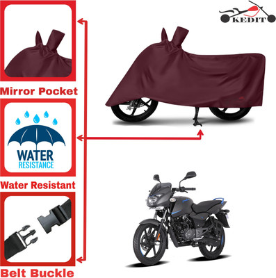 KEDIT Two Wheeler Cover for Bajaj(Pulsar 125 Neon BS6, Maroon)