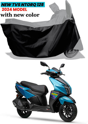 Amexride Two Wheeler Cover for TVS(Ntorq 125, Grey, Black)
