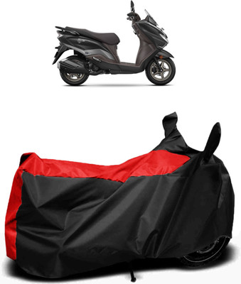 Mdstar Waterproof Two Wheeler Cover for Suzuki(Burgman Street, Red, Black)
