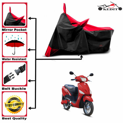 KEDIT Two Wheeler Cover for Hero(Electric Optima DX BS6, Red, Black)
