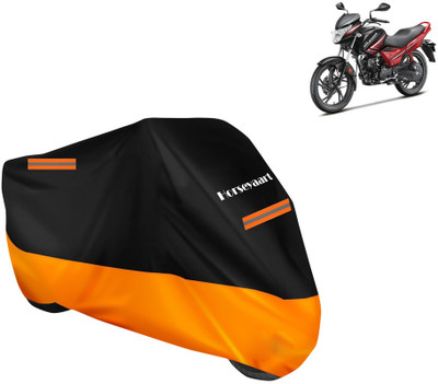 Horseyaart Waterproof Two Wheeler Cover for Hero(MotoCorp Glamour, Orange, Black)